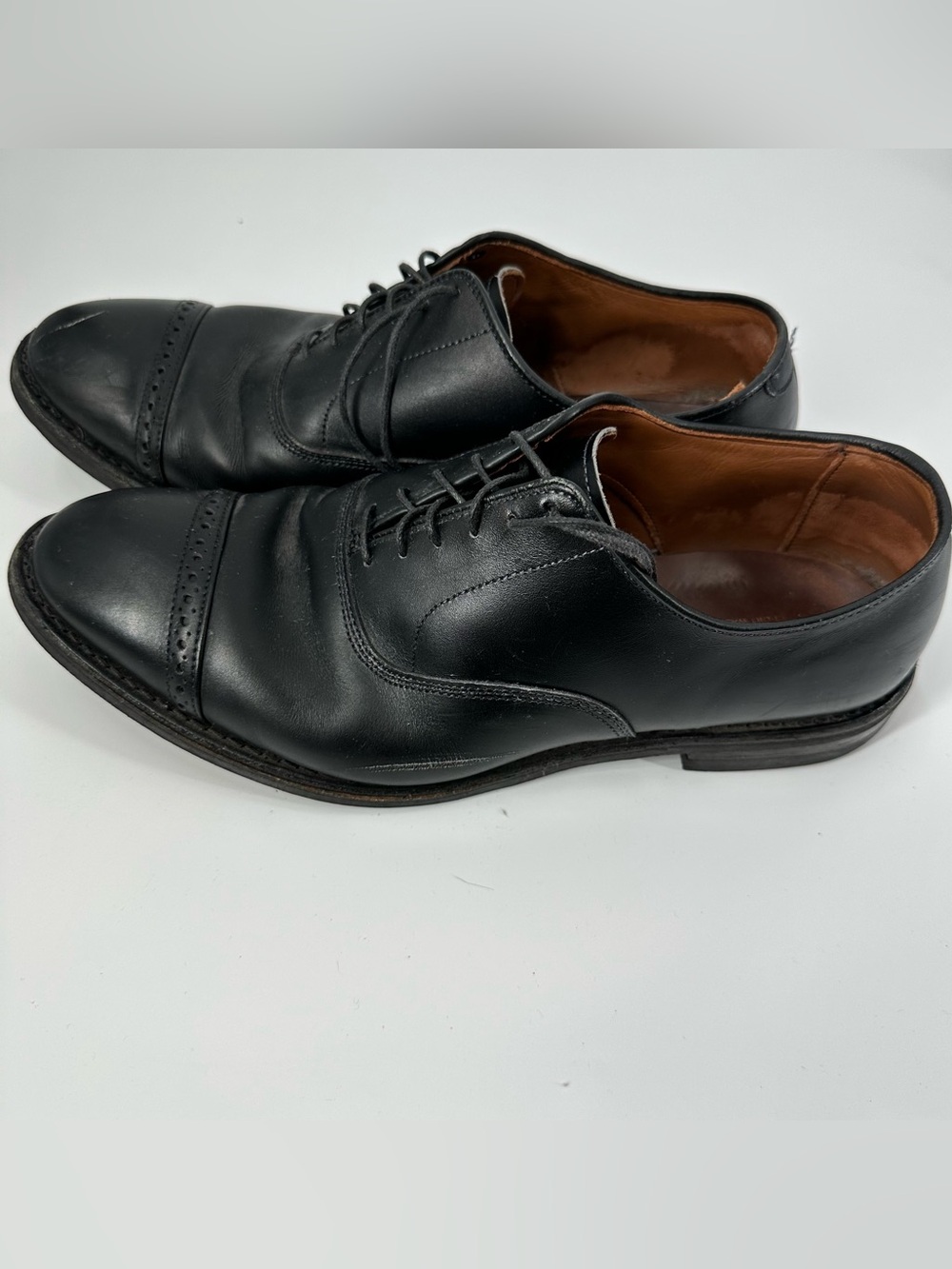 Allen Edmonds Port Washington Men Size 10.5 EEE Oxford Dress Shoes Black Leather